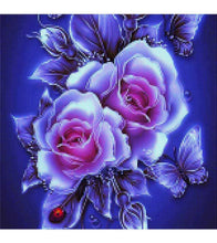 Load image into Gallery viewer, Purple Roses Paint with Diamonds - Art Providore
