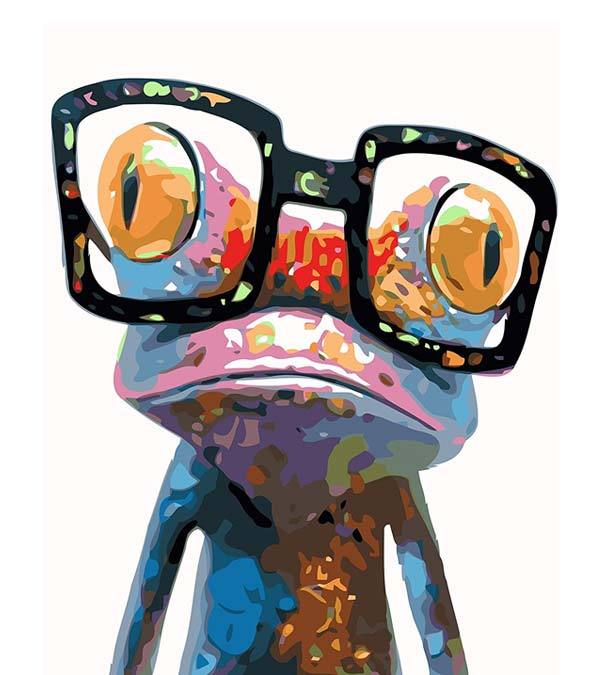 Spectacles Frog Paint with Diamonds - Art Providore