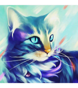 Stylish Cat Paint with Diamonds - Art Providore