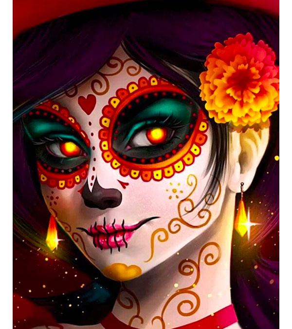 Sugar Skull Girl Paint with Diamonds II - Art Providore
