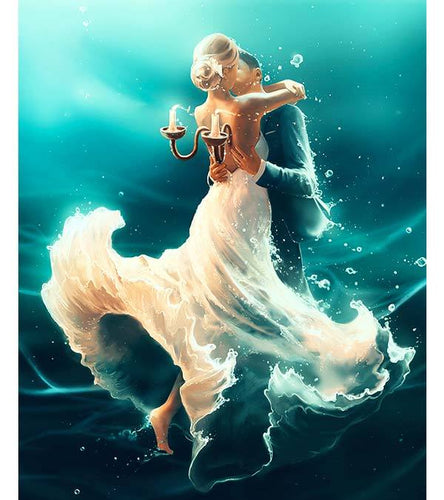 Surreal Underwater Dance Paint with Diamonds - Art Providore