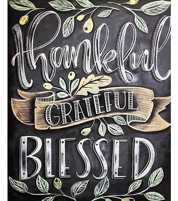 Thankful Grateful Blessed Paint with Diamonds - Art Providore
