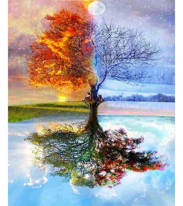 Tree of Four Seasons II Paint with Diamonds – Art Providore