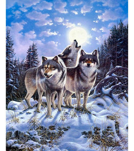 Wolf Pack Paint with Diamonds - Art Providore