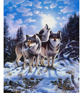 Wolf Pack Paint with Diamonds - Art Providore
