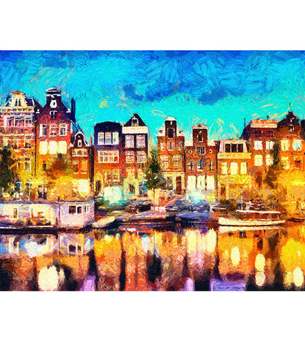 Abstract Amsterdam Canal Paint by Numbers