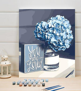 Blue Hydrangea Paint by Numbers - Art Providore