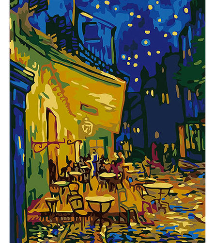 Cafe Terrace at Night Paint by Numbers - Vincent van Gogh - Art Providore