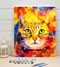 Load image into Gallery viewer, Cat in Green Eyes Paint by Numbers