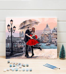 Couple Kissing in Venice Paint by Numbers - Art Providore