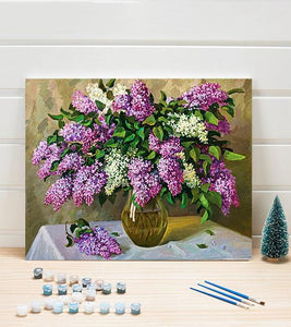 Decorative Lilac Flowers Paint by Numbers - Art Providore