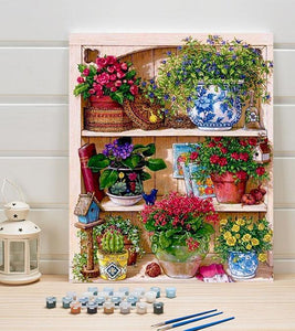 Flower Cupboard Paint by Numbers - Art Providore