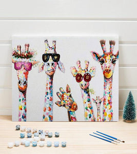 Giraffe Family Paint by Numbers - Art Providore