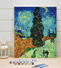 Load image into Gallery viewer, Road with Cypress and Star Paint by Numbers - Vincent van Gogh - Art Providore