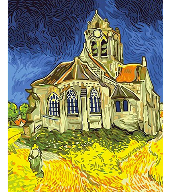 The Church at Auvers Paint by Numbers - Vincent van Gogh - Art Providore