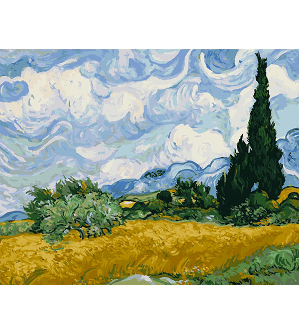 Wheat Field with Cypresses Paint by Numbers - Vincent van Gogh - Art Providore