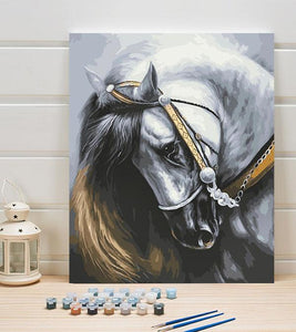 White Horse Paint by Numbers - Art Providore