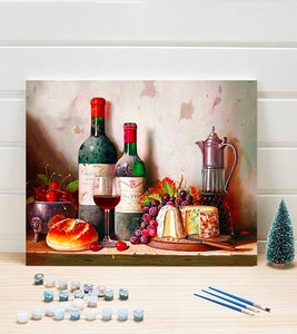 Wine and Cheese Paint by Numbers - Art Providore