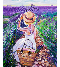 Load image into Gallery viewer, Woman in Lavender Field Paint by Numbers