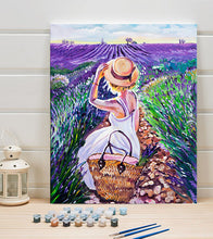 Load image into Gallery viewer, Woman in Lavender Field Paint by Numbers