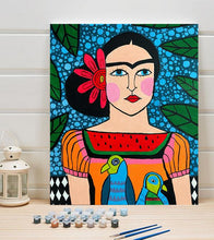 Load image into Gallery viewer, Woman with Parrots Paint by Numbers - Art Providore